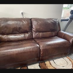 Ashley Recliner Leather Couch