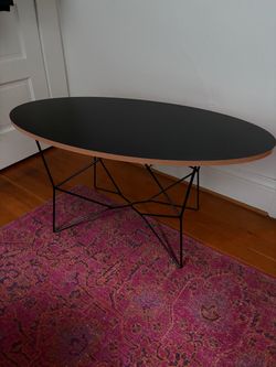 Mid Century Modern Coffee Table with Wire Base