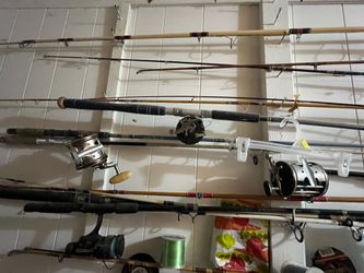 Freezer, tool chests, fishing poles