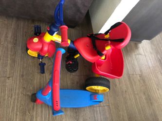 Toddler boy bike & scooter