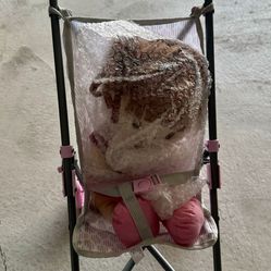 Perfectly Cute Fold Up Stroller and Plush Doll 