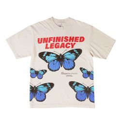 Unfinished Legacy “Butterfly” All-Over Screen Print T-Shirt Size Large –Like New