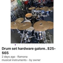 Drum Sets And Hardware Galore Blowout! $25-$75
