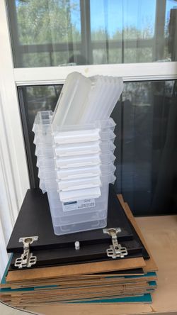small clear bins