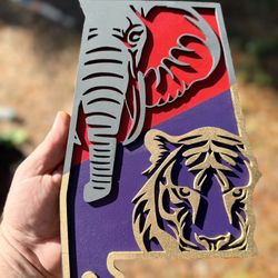 House Divided LSU/Alabama Sign 12” Tall