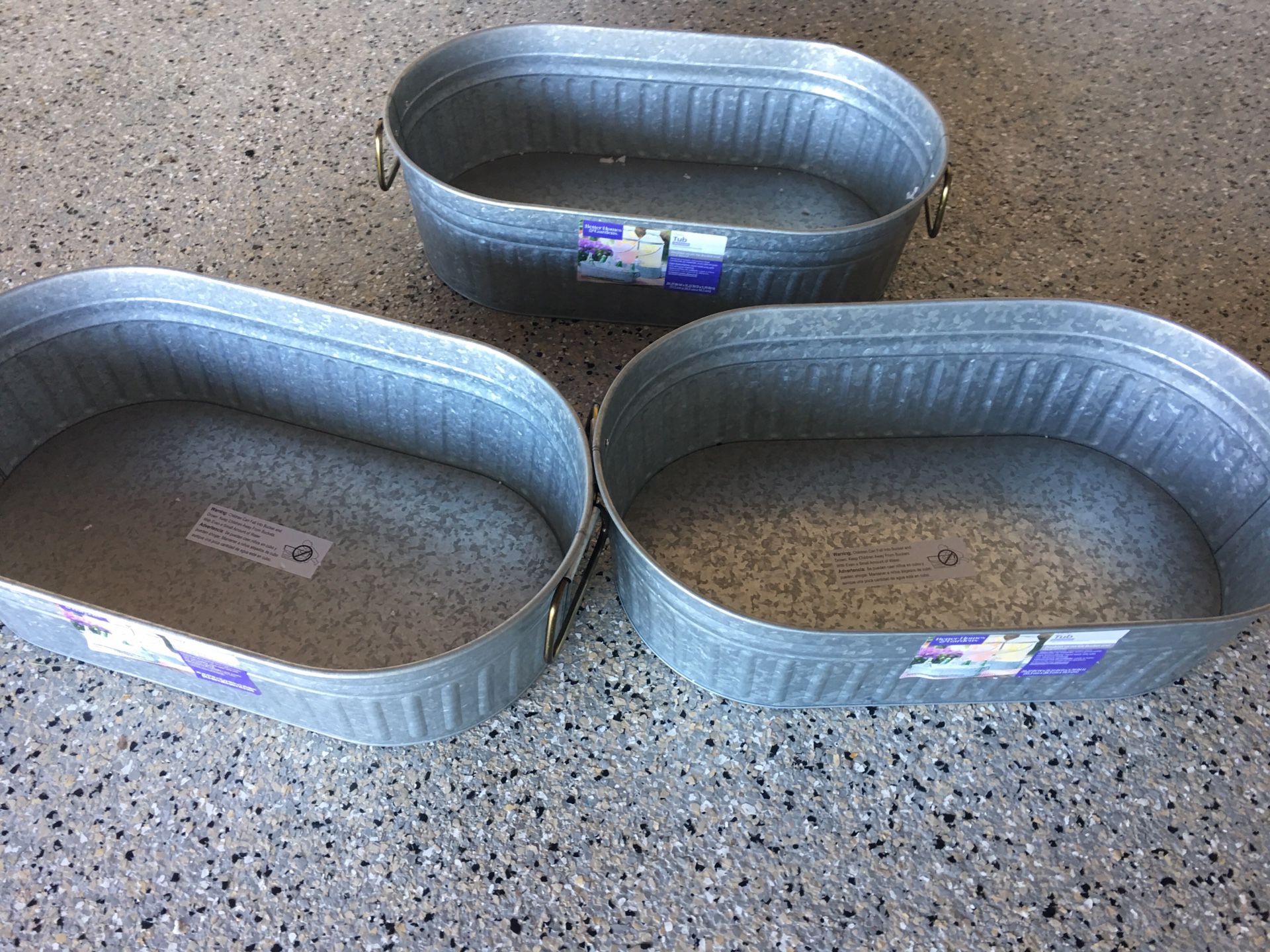 Galvanized Oval Tubs (3). All 3 for $15
