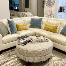 White Leather Sectional