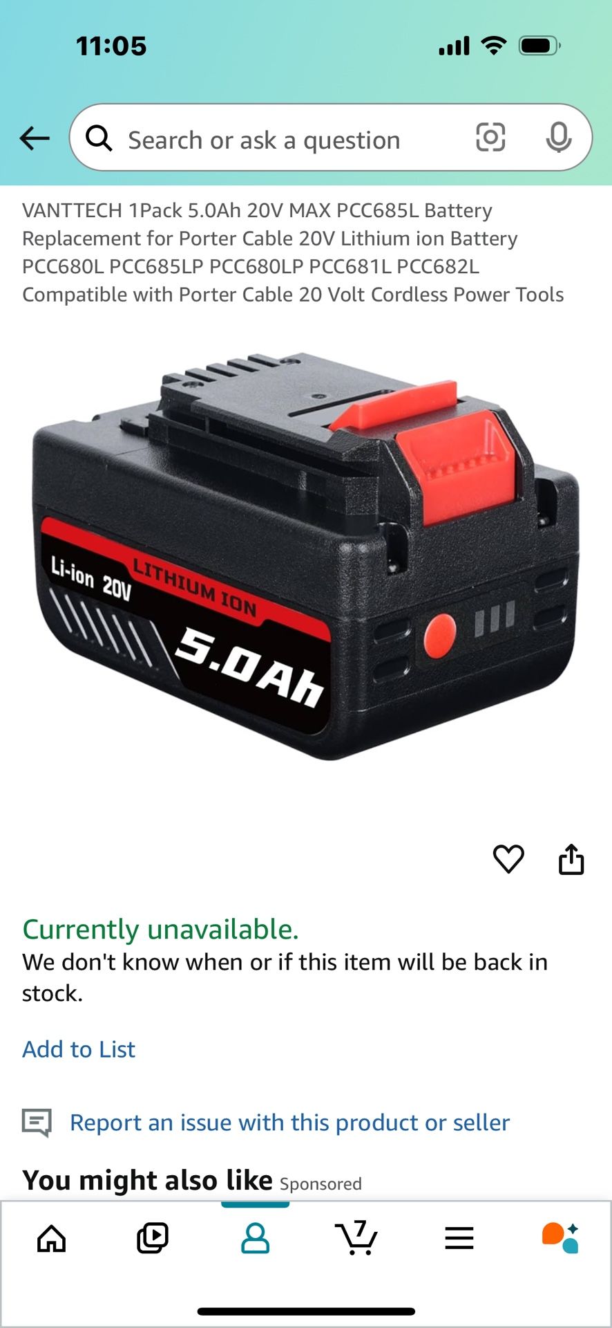 20v Battery Comp W Porter Cable 20v