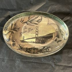 Vintage Golden Gate Bridge Glass Paperweight