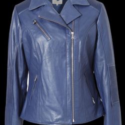 Women' S Leather Biker's Jacket - Full-grain Real Sheepskin Leather