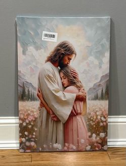 Jesus Hugging Woman Canvas Wall Art 16x24