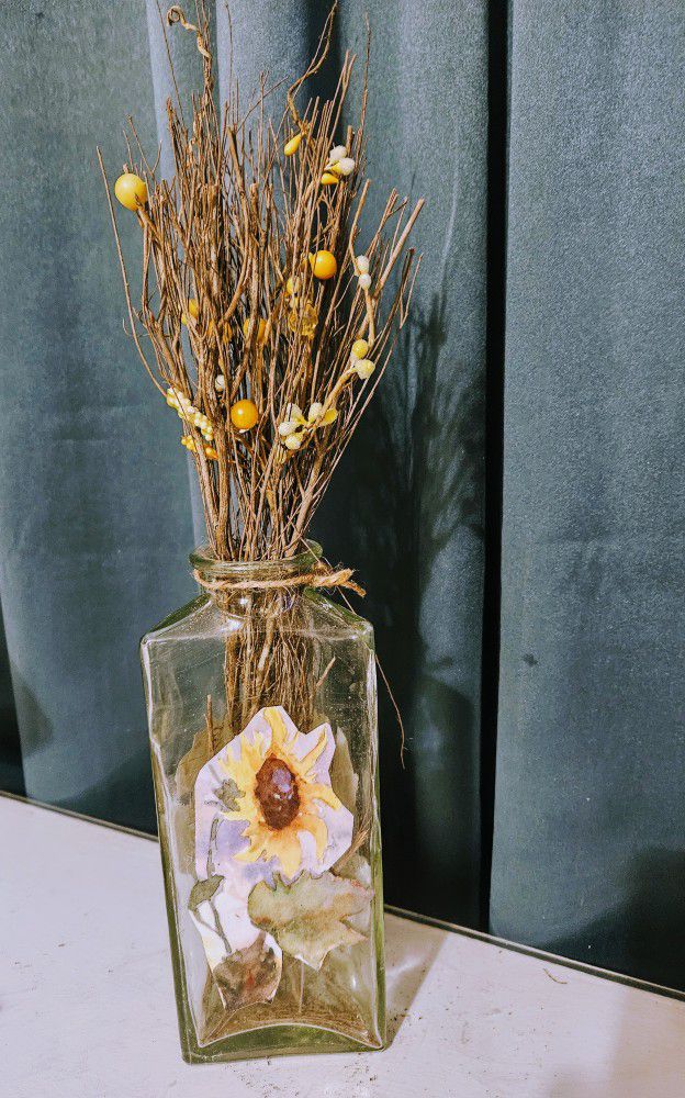 Sunflower Glass Vase