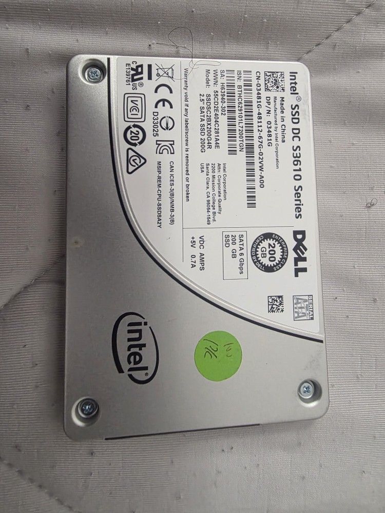 Ssd Hard drive Dell Intel 200 Gb