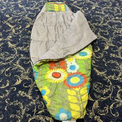 Colorful Floral Sleeping bag with zipper, size 30”x70”, made in Bangladesh