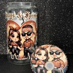Chicano Love 16oz Glass Can Customized Diamond Lid