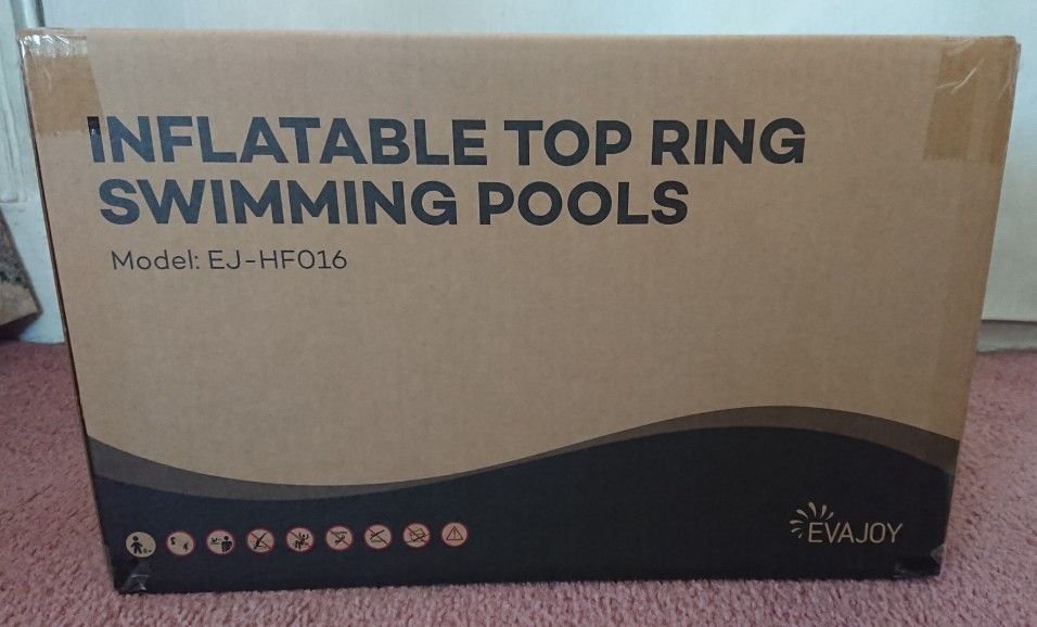 Inflatable Top Ring Swimming Pool with Cover, 10ft x 30in; Brand New, Sealed Box