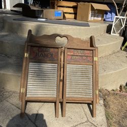 Vintage Dubl Handi Washboard Wooden Double Door Wall Cabinet
