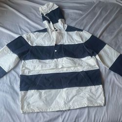 Brand New GAP Hooded Anorak Jacket – Navy/White - Size Medium For Men
