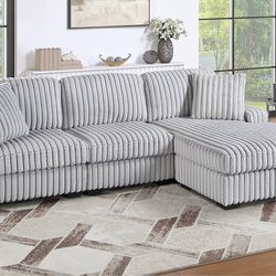 2-Piece Reversible Sectional Set Reversible Chaise + 2 Seat Sofa  Color: Mink Gray.   ☎️📲(213)713-74-89.     Seccional de 2 Piezas Nuevo en Caja