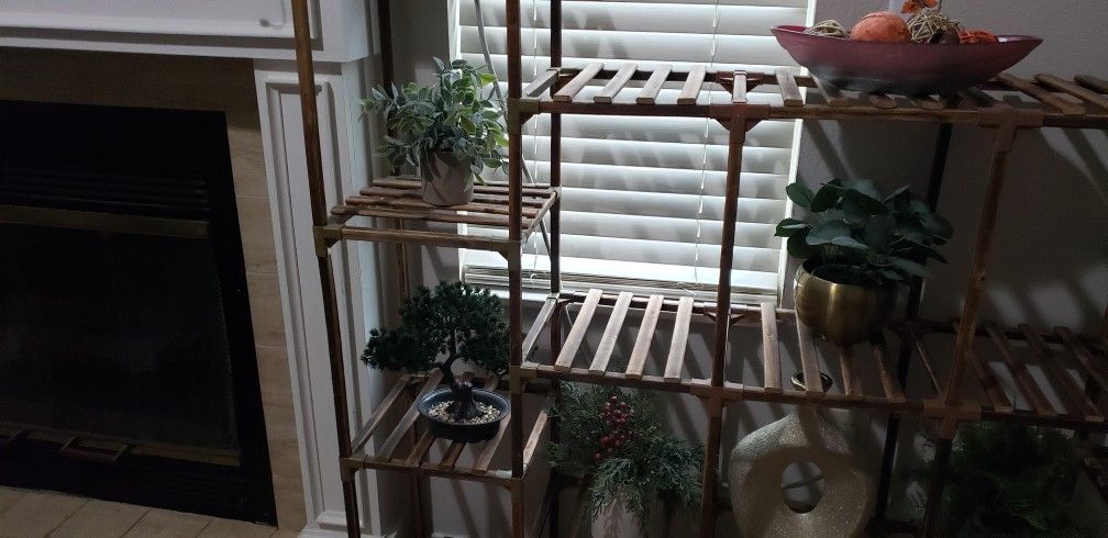 Plant Stand With Fake Plants