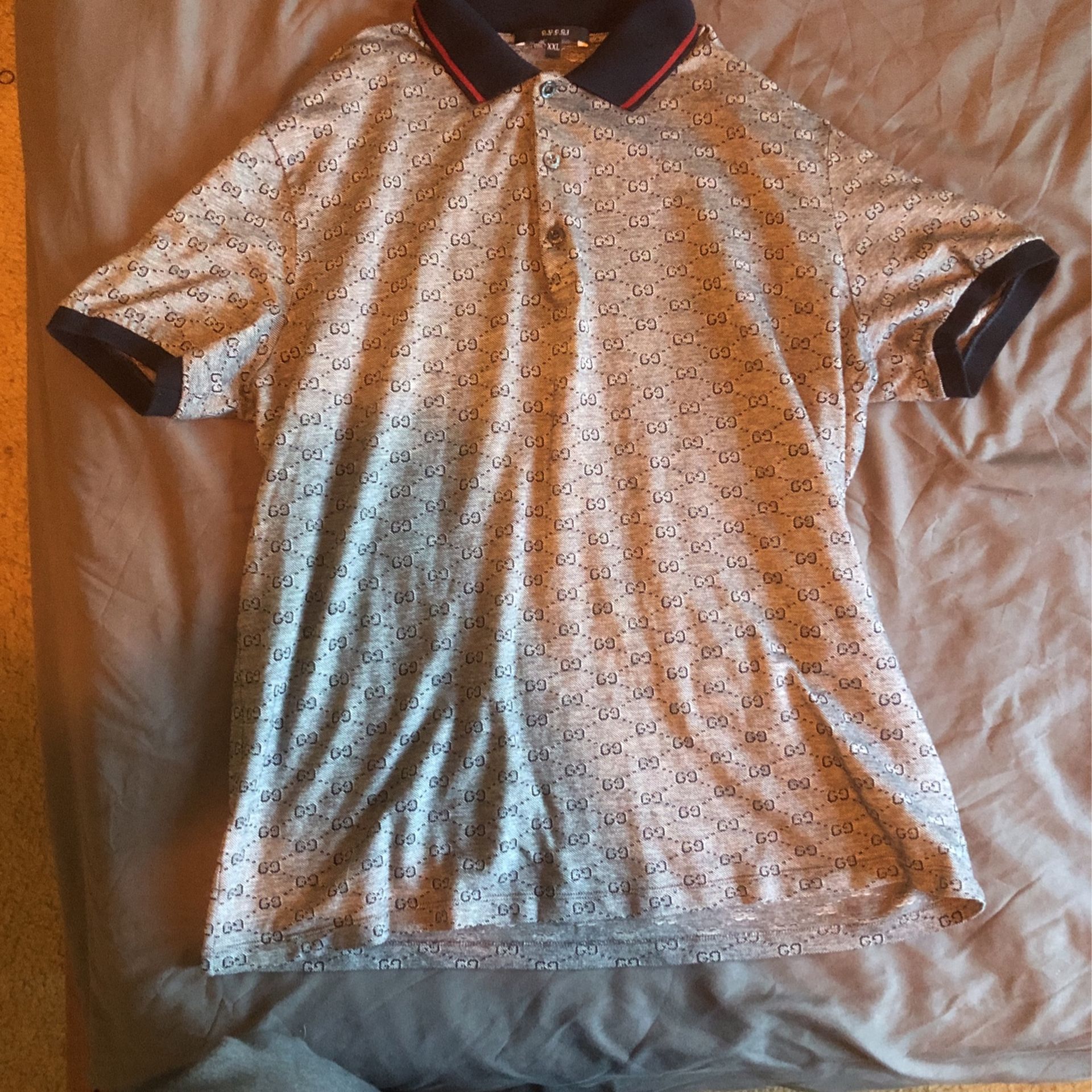 Gucci Grey Collar Shirt Made In Italy