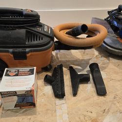 Ridgid 10" Miter Saw And Shopvac With Extra Supplies