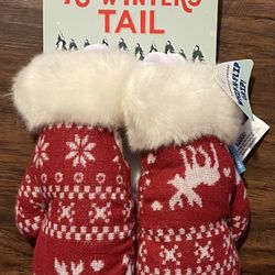 Bark A Winters Tail Hand Mitts Dog Toy