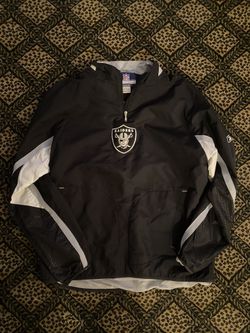 1/4 Zip Black Reebok Pullover Raiders Jacket L