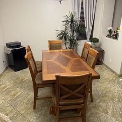 6 Chairs And Table. Extension Included. 