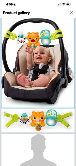 Bright Starts Take Along Musical Carrier Baby Activity Toy Bar, Hanging Car Seat Toy, 4 Fun Melodies, Fine Motor Skill Development Ages Newborn +, Mul
