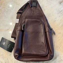 Men’s BRAND NEW Brown leather sling bag