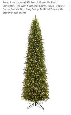 9Ft Pre-lit Fraser Slim Christmas Tree