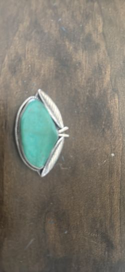 Signed Ruth Silver & Turquoise Brooch