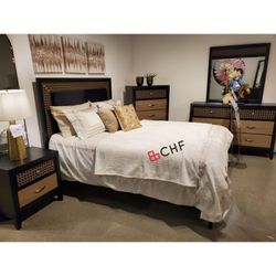 4 Pc Queen  Or King Size Bedroom Set ( Included : Bed Frame  / Dresser / Mirror /Night stand )
