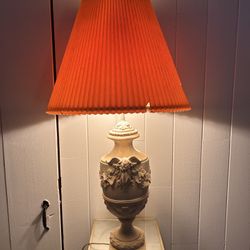 1920’s Antique Gothic Ceramic / Granitex Lamp Goat / Roman Relief 