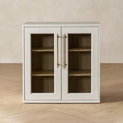 mopio Blake Storage Cabinet, Sideboard Buffet Cabinet with Storage, Small Modular Accent Display Case, Kitchen Coffee Bar Pantry Organizer, Media Cons