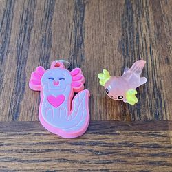 Axolotl Keychain Accessory And Figurine Miniature Glow In The Dark