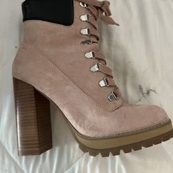 Pink Madden Suede Boots Size 9