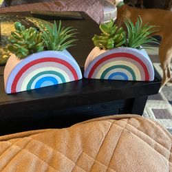 Artificial Succulents. 10”x5.5”. New Sold As Set. 