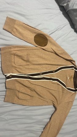 Camel Knit Cardigan with Elbow Patches