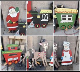 🎄 Hand-Painted Wooden Christmas Yard Decor 🎄