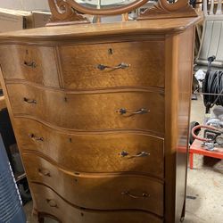 Wooden Chest With Mirror