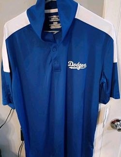 MLB Genuine Merchandise LA Dodgers Polo Shirt Blue/White Short Sleeve Mens Large