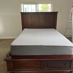 Queen Bed Frame with Mattress 