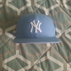 University Blue NYC Yankees Fitted Hat
