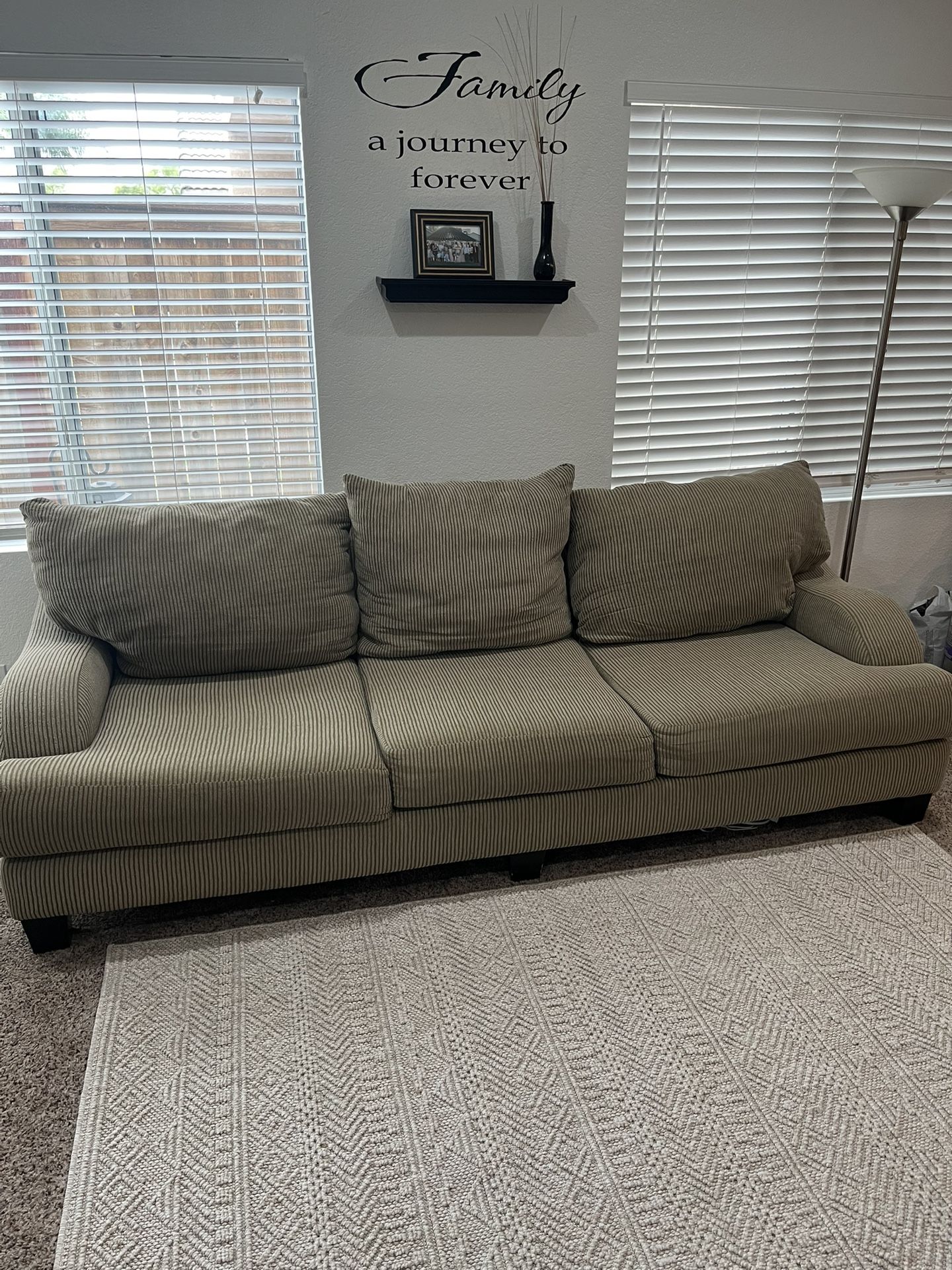 Beige Couch- Corduroy Type Material