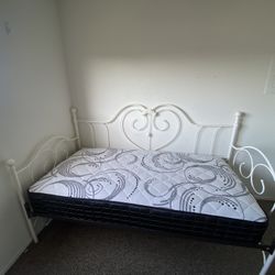 Twin Bed With New Mattress 