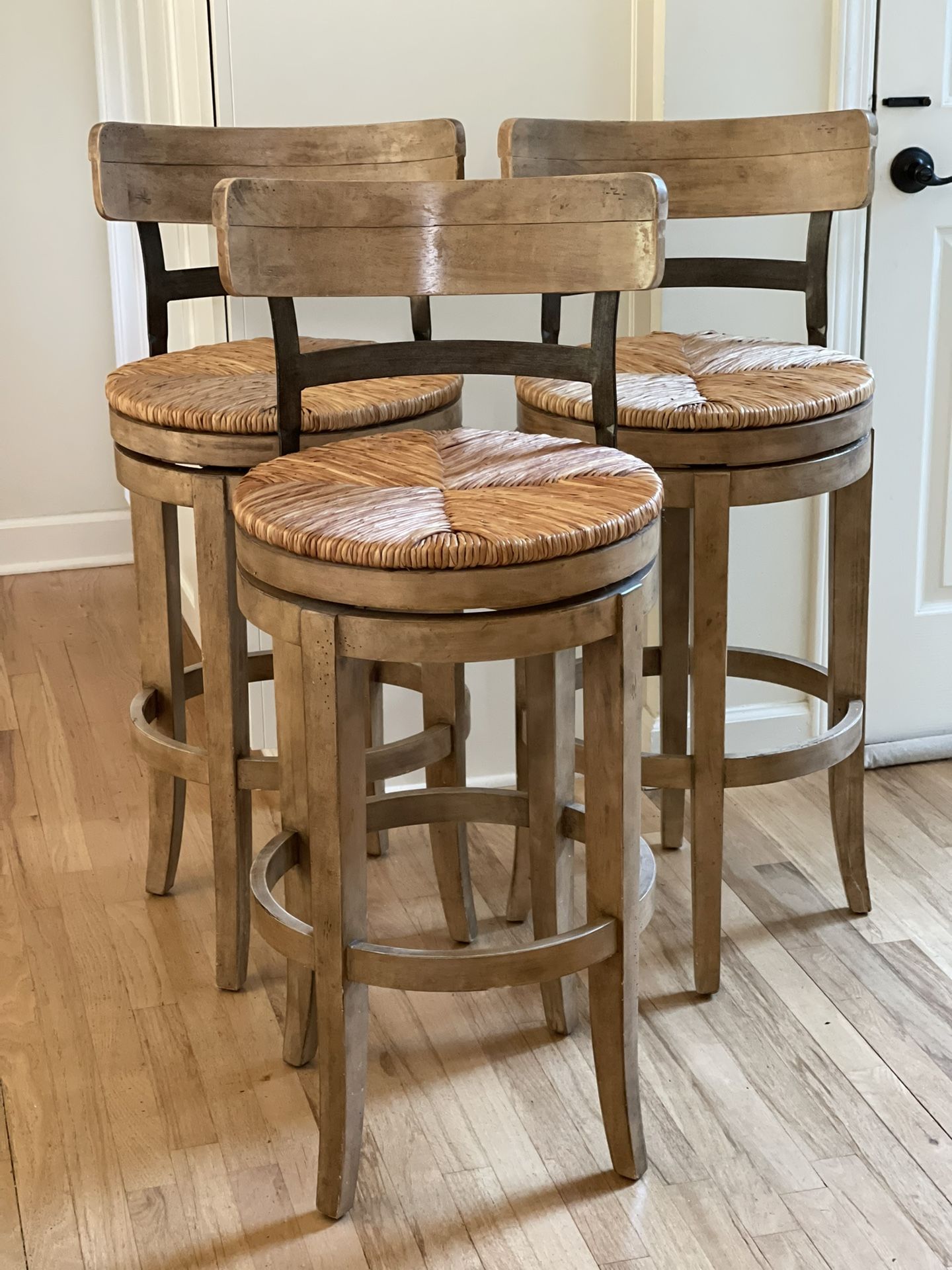 Ballard Designs Marguerite Swivel Bar Stools, Set of 3
