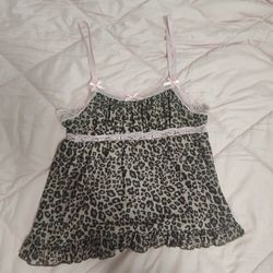 Leopard Print Babydoll Top