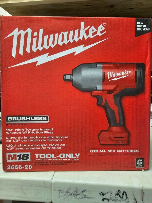 Milwaukee 2666-20 M18 18V 1/2" High Torque Cordless Impact Wrench (Brand New!!!